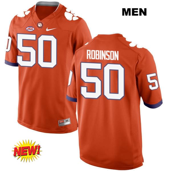 Men's Clemson Tigers #50 Jabril Robinson Stitched Orange New Style Authentic Nike NCAA College Football Jersey FUO5646DU